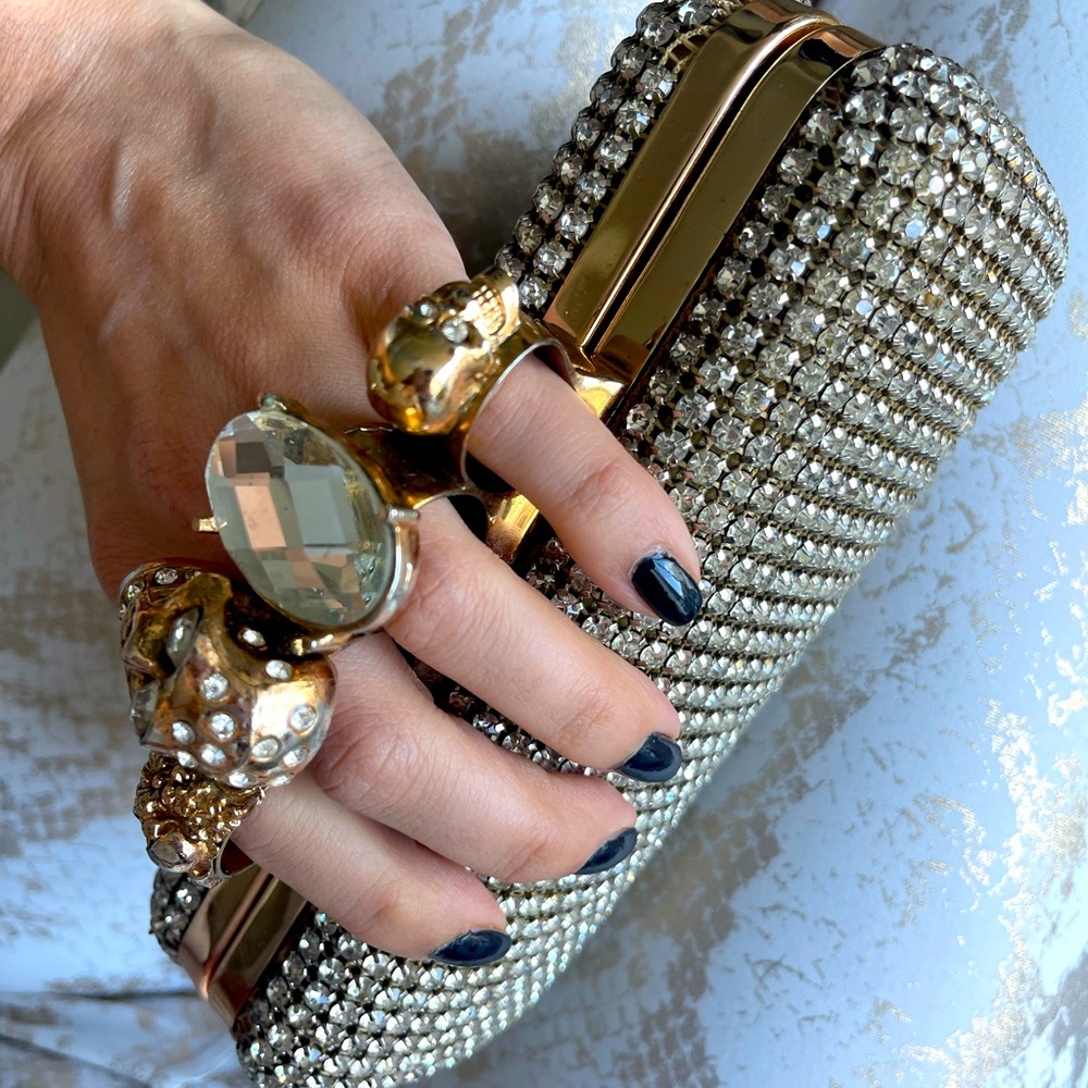 Crystal purse designer gold New Year’s Eve clutch diamond clutch